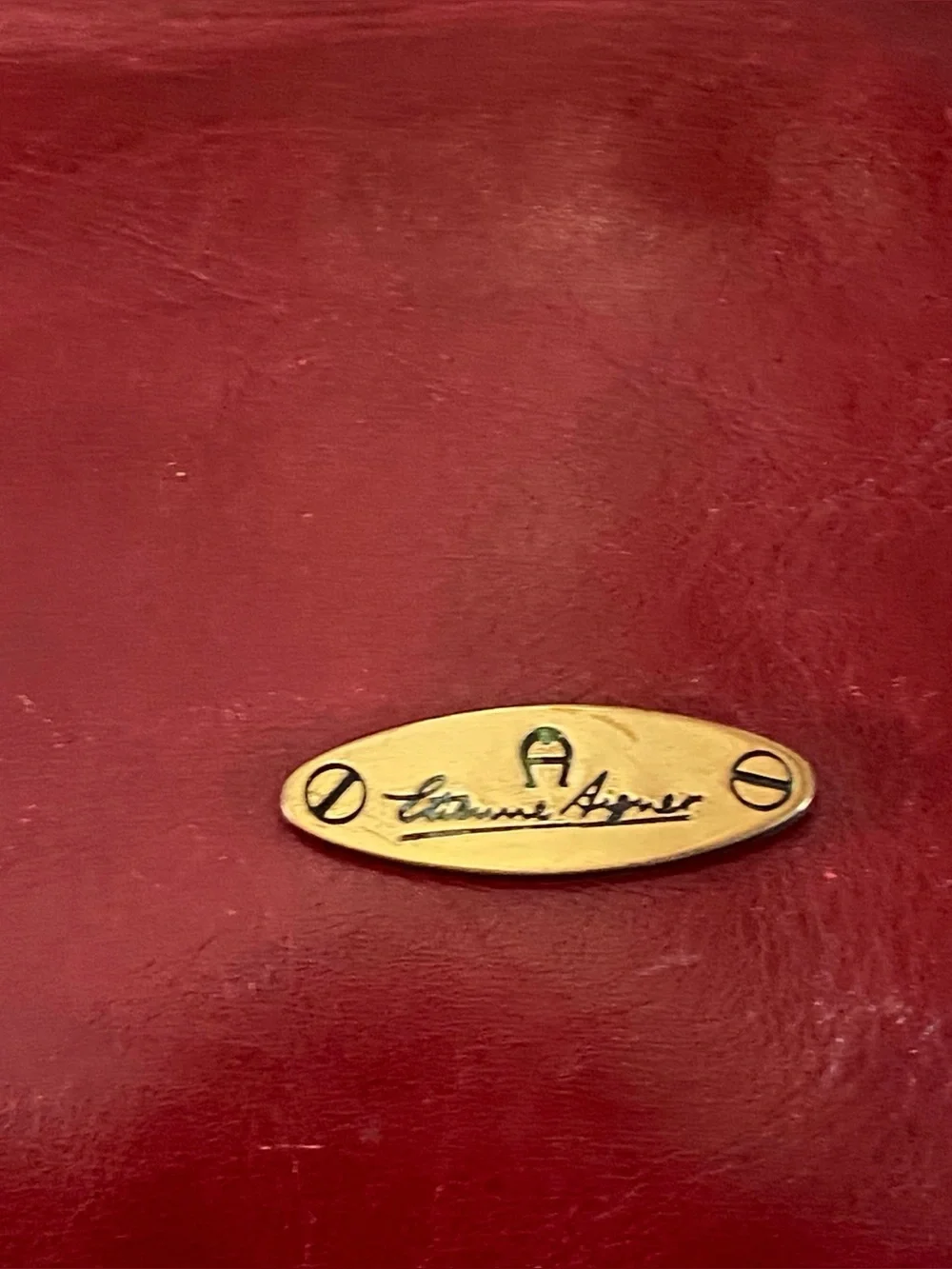 Vintage Etienne Aigner burgundy leather satchel